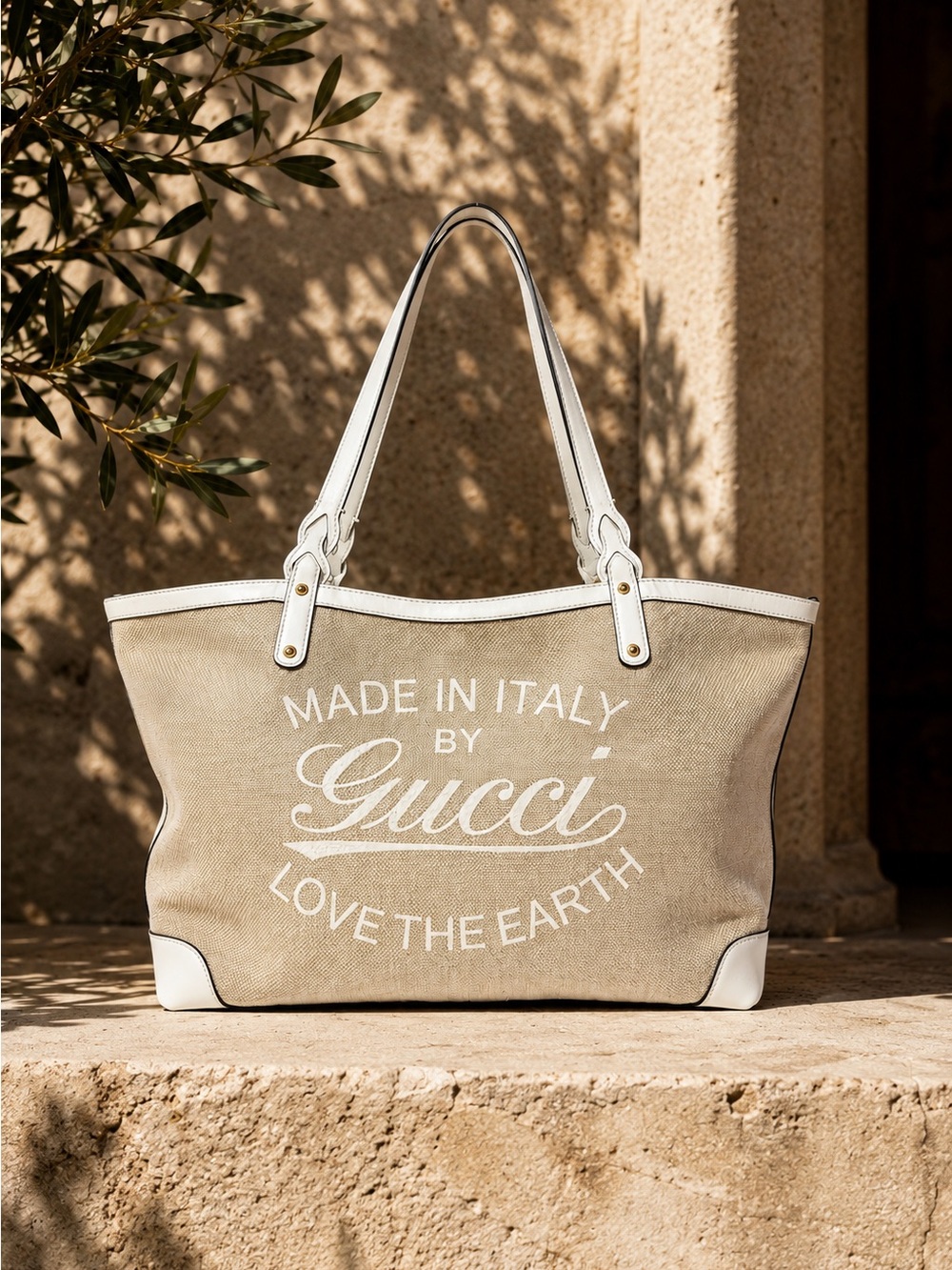Gucci “Love The Earth” Canvas Tote Bag